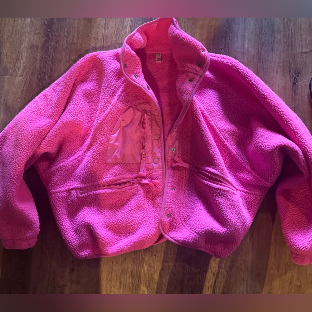 FP Movement by Free People Pink Teddy Jacket